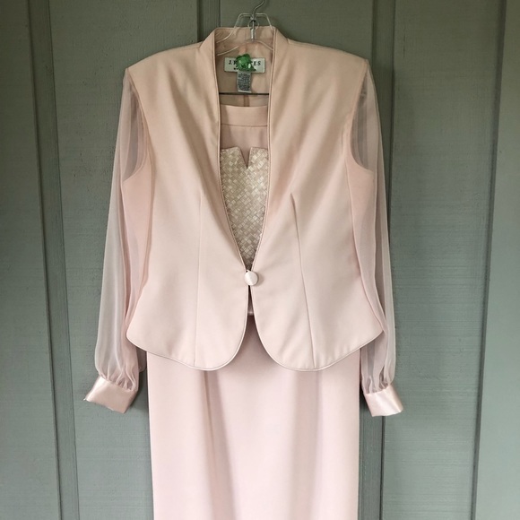 Vintage J R Nites by Caliendo Soft Pink 2 Piece Formal Outfit Size 10P - Picture 1 of 9